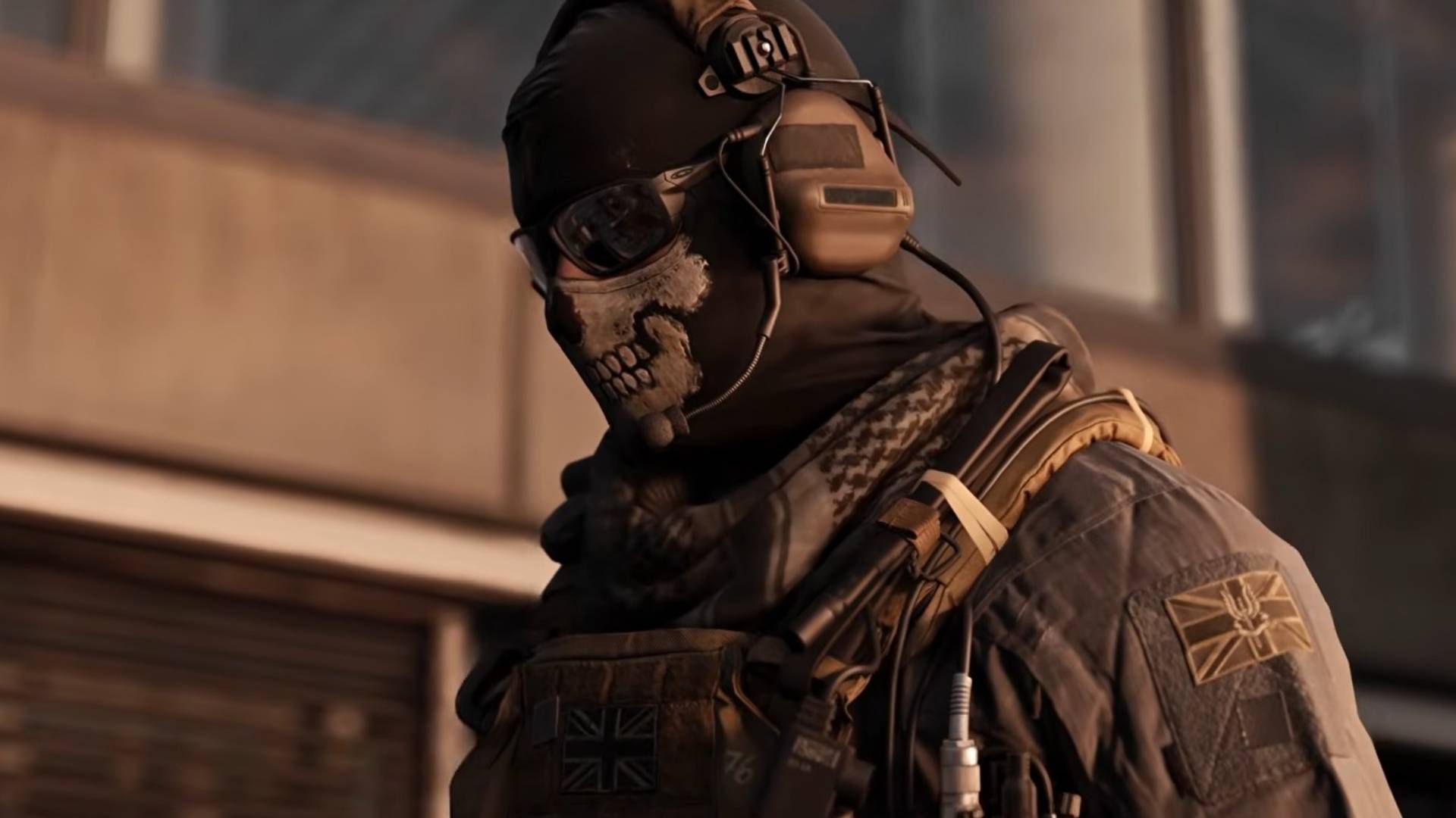 Call of Duty: Modern Warfare 4 reveal trailer screenshot shows a figure wearing a mask with a skull design.