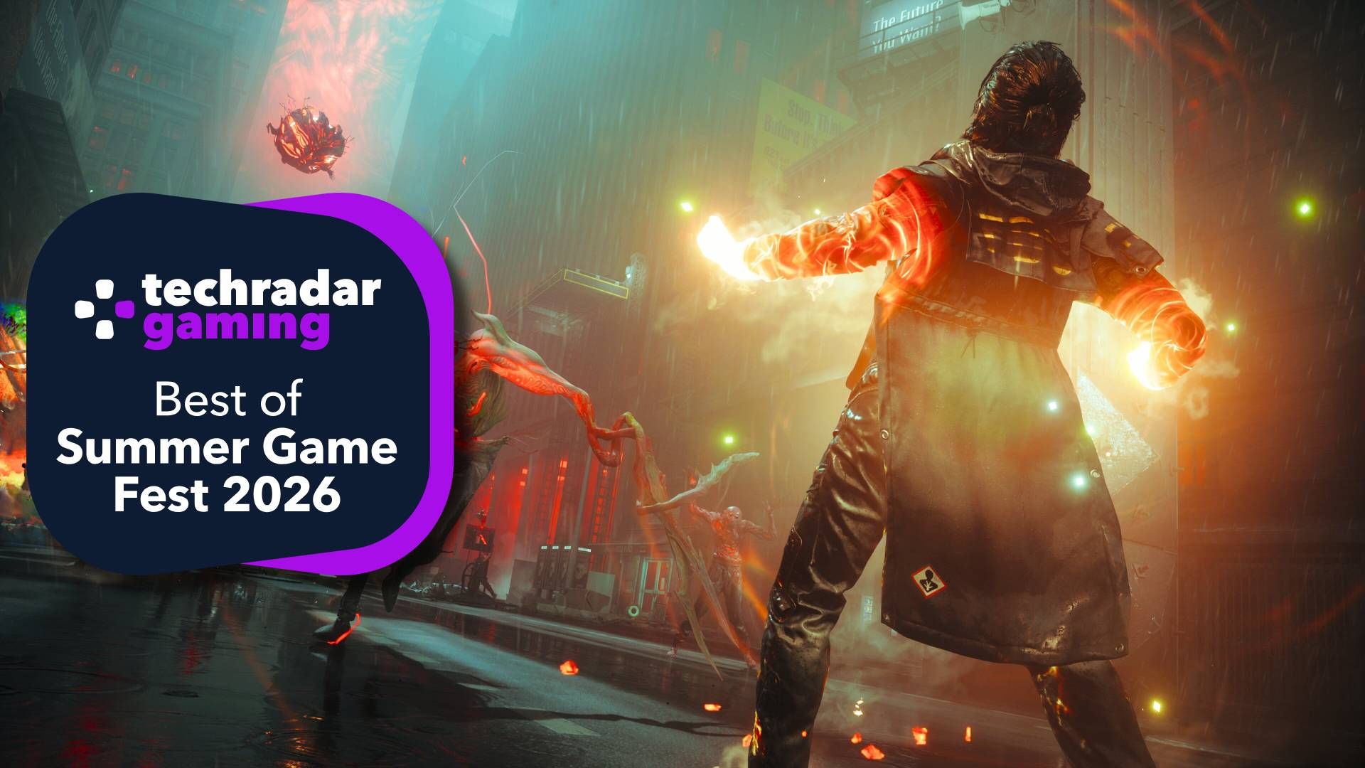A screenshot from Control Resonant with TechRadar Gaming's Best of Summer Game Fest 2026 badge on top