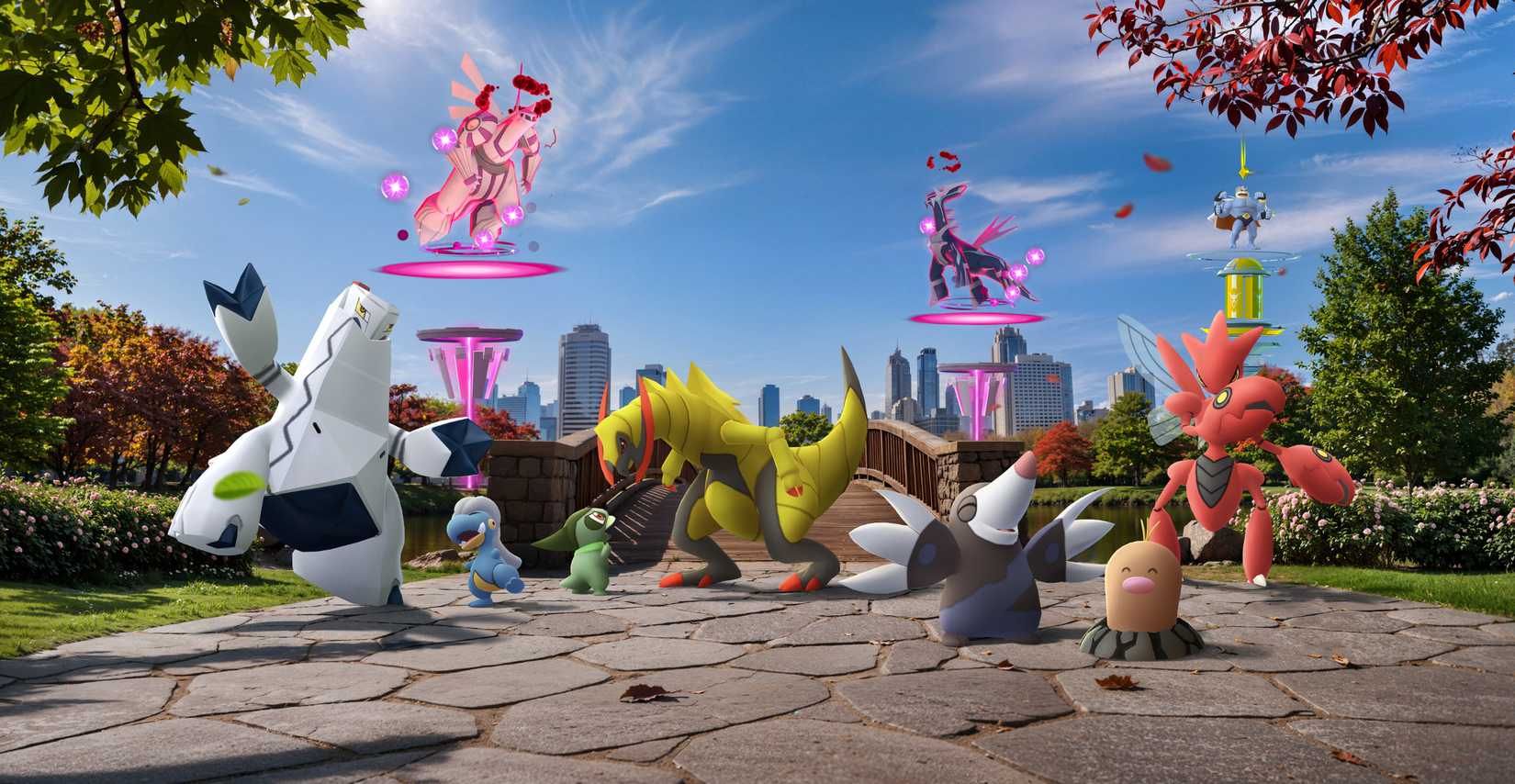 Several Pokémon are in Japan in Pokemon GO Wild Area 2026 artwork.