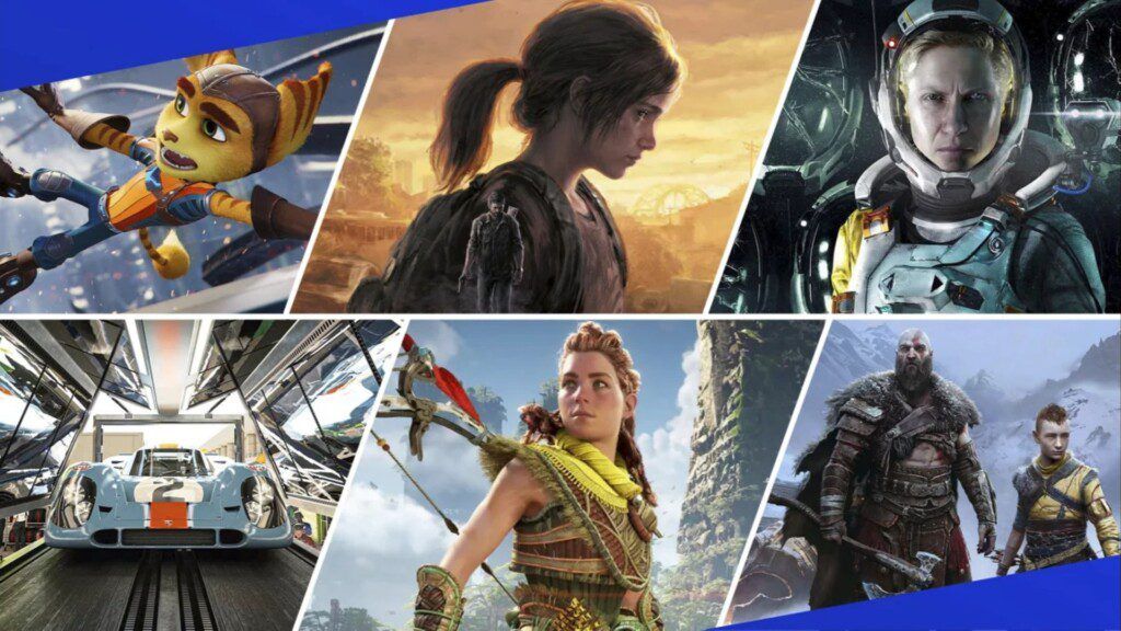 Keyarts of several PlayStation first-party games