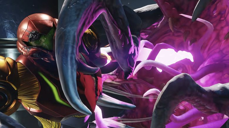 A screenshot from the trailer for Metroid Ravenous.