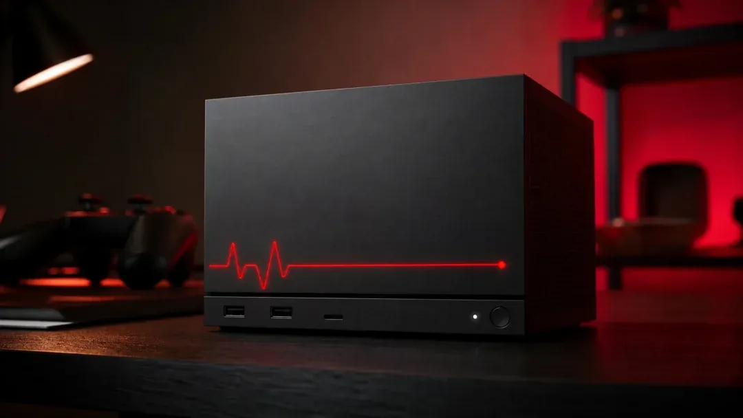 Steam Machine glowing red, illustrating the LED light patterns explained in this guide