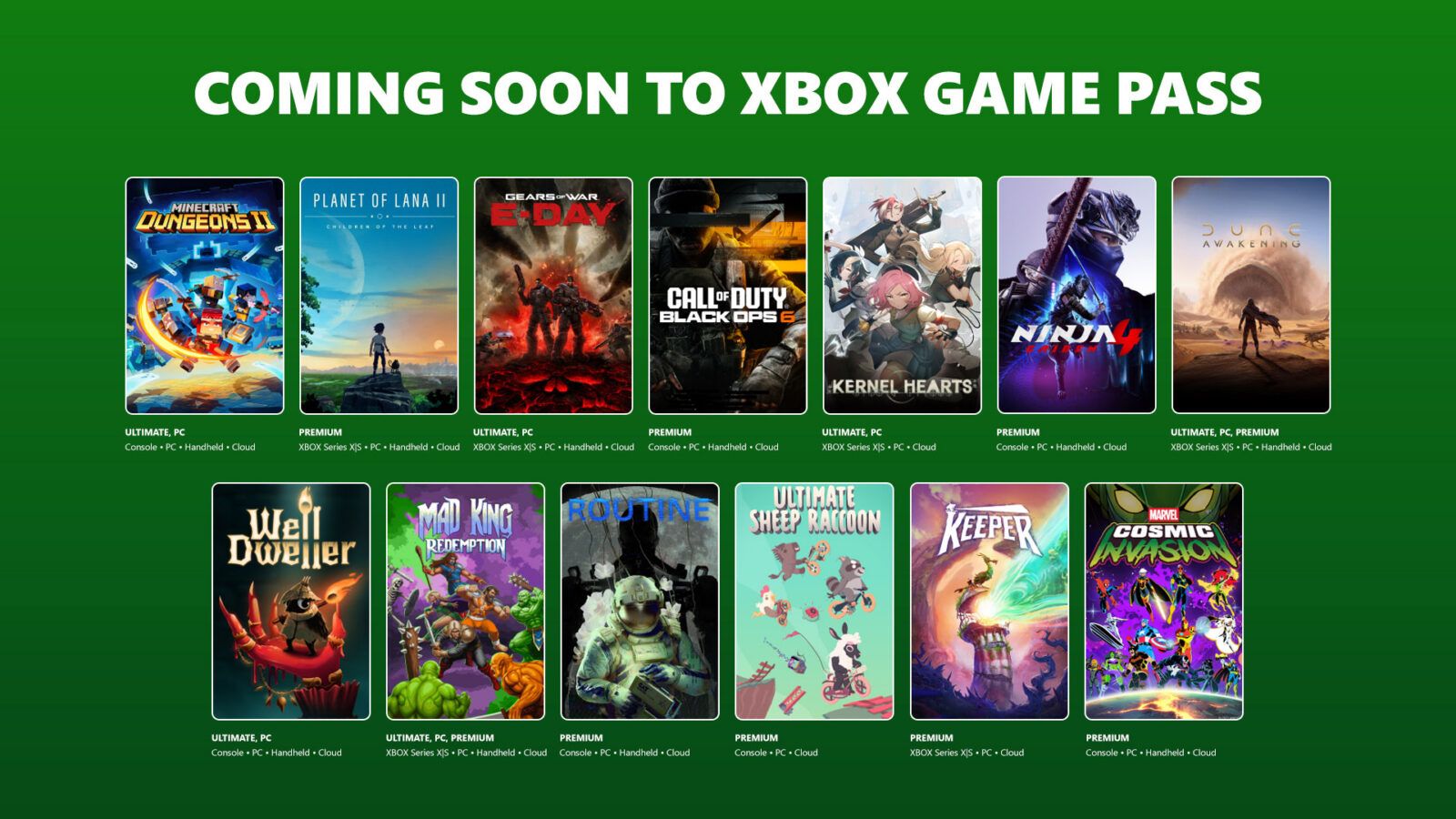 XBOX Game Pass Coming Soon - SEPT 15 HERO ART