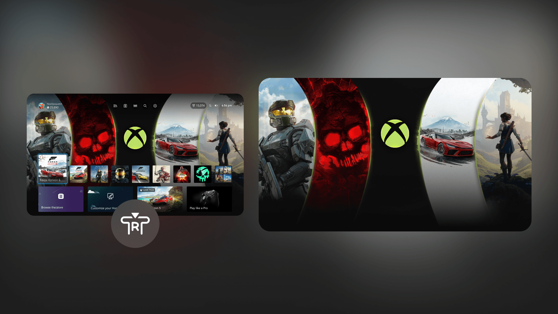 Xbox home screen